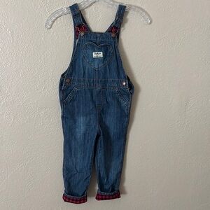 Vintage OshKosh Bgosh Overalls Buffalo Plaid Vestbak Heart Pocket 5T